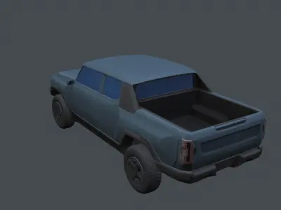 Futuristic stylized pickup Low-poly 3D model