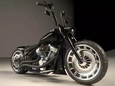 Big Custom Motorcyle Low-poly 3D model