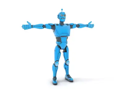 Blue Robotic Assistant model pack Low-poly 3D model