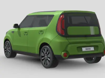 Kia Soul 2014 Low-poly 3D model