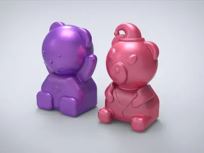 Plastic Toy Bear 3D model
