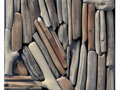 Rectangle  panel branch splinter Big n5 3D model