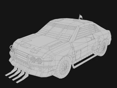 Customized Mustang - Low Poly 3D Car Model Low-poly 3D model