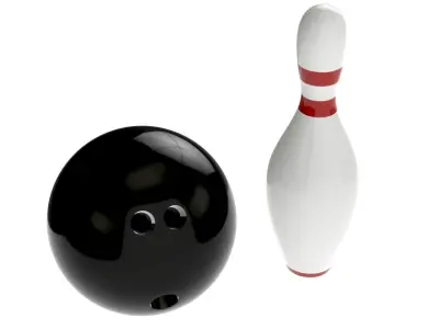 bowling ball and pin 3D model