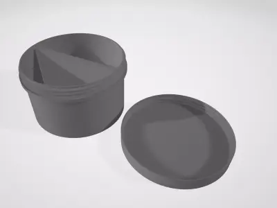 2 section box with lid 3D print model