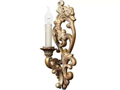 Gothic Victorian Antique Bronze Wall Lamp Sconce Candle Holder  3D model