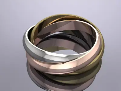 Ring Trinity Jewelry Brand Gold 3D print model