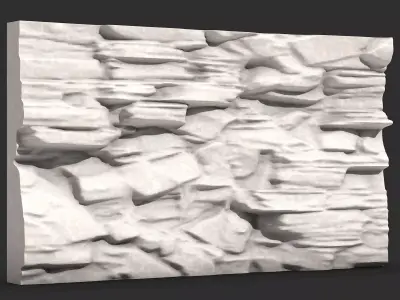 Natural Rock Face Barrier Asset 3D print model