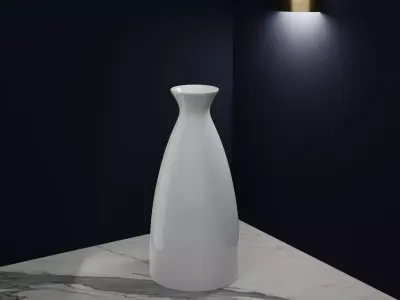 Ceramic White Vase 3 Free 3D model