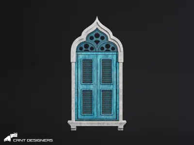 Italian Window Low-poly 3D model