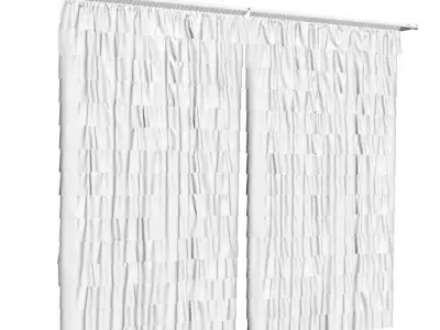 White classic curtains 3D model