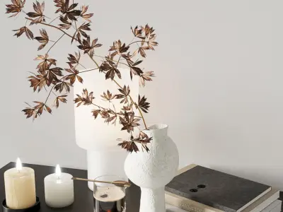 Autumn decorative set 3D model