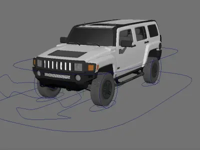 Hummer H3 Rigged 3D model