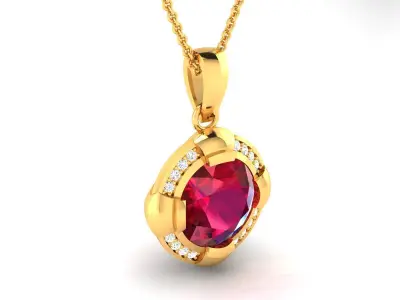 Solitaire Women Pendants 3dm STL OBJ FBX Render Details 3D print model get