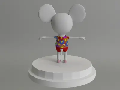Disco Mouse Low-poly 3D model