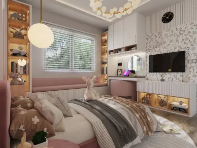 Girl Bedroom Scene  3D model