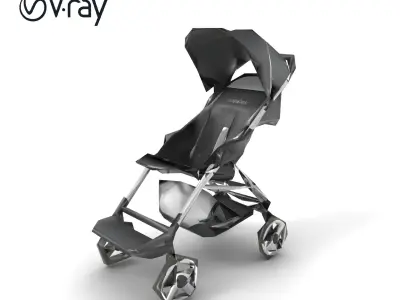 Umbrella Stroller with Ergonomic Footrest model pack Low-poly 3D model