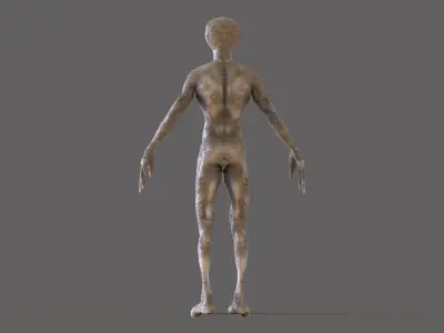 Monster 3 humanoid alien Low-poly 3D model