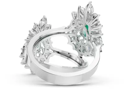 Citrine Luxury Gem Set Ring   CJR 002 3D print model