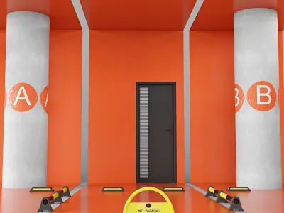 Car park accessories pack 3D model