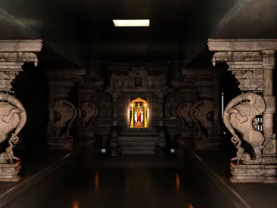 madurai meenakshi amman temple interior 3D model