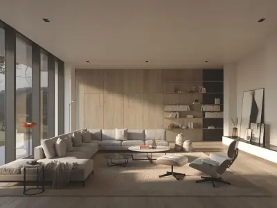 PANORAMA LIVING ROOM - Interior scene - 3d model 3D model