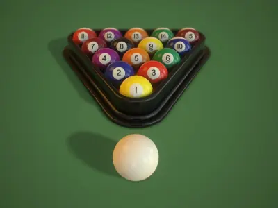 Pool Balls Low-poly 3D model