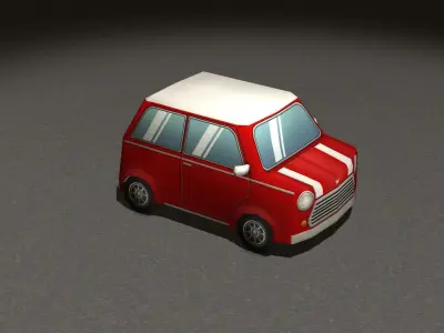 Cartoon Cars pack 4 Low-poly 3D model