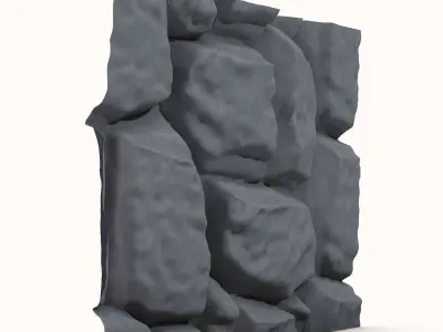 Weathered Limestone Facade Geometry 3D model