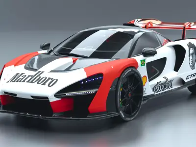 McLaren Senna Marlboro Edition Low-poly 3D model