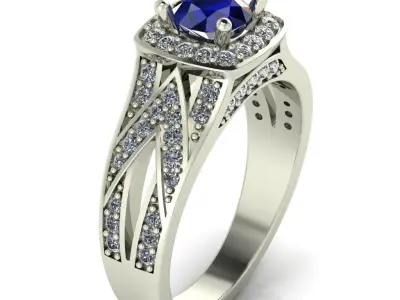 Luxury female engagement ring 3D print model