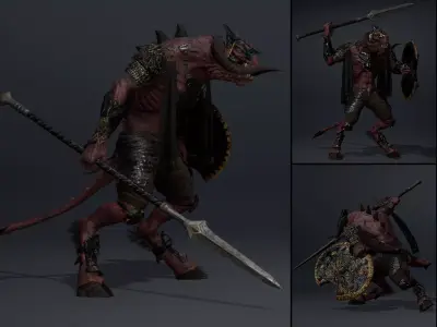 Ghost Spearman Arm2 Low-poly 3D model