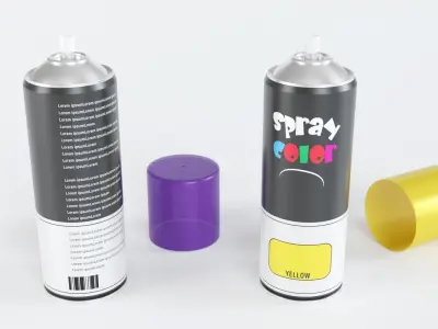 Paint Spray Bottle Colors 3D model