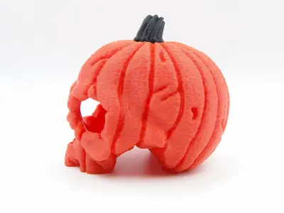 Pumpkin Skull - V2 - Hollowed 3D print model