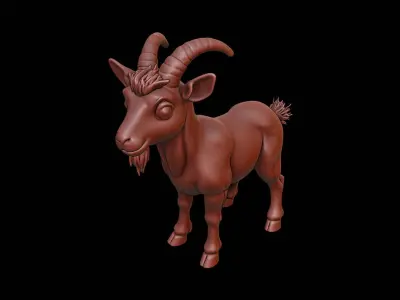 Goat Animal Sculpture 3D print model