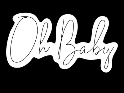 Oh Baby Neon Sign 3D model