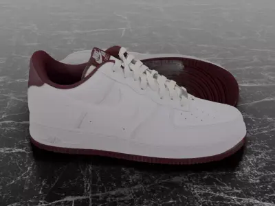 NIKE AIR FORCE 1 LOW WHITE DARK BEETROOT 3D SHOES 3D model