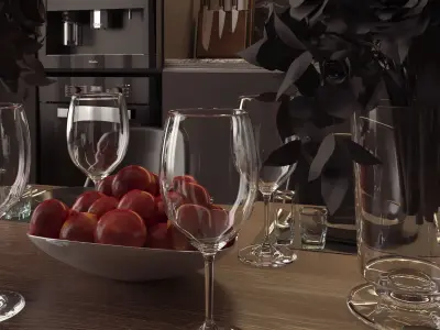 kitchen on black style Free 3D model