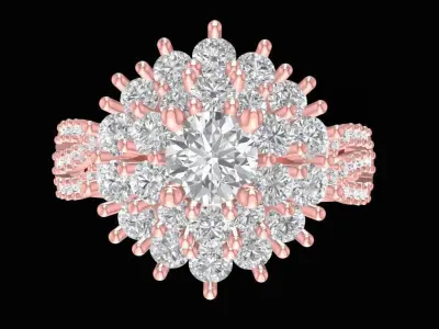 Luxury Multi Layer Floral Diamond Ring  2575 3D print model