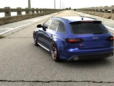 Audi RS4 Avant 2013 3D model Modified Low-poly 3D model