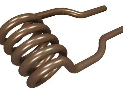 Antique Immersion Heating Coil Low-poly 3D model