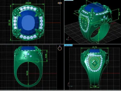 Luxury heavy Signet Ring  1457 3D print model