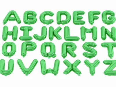 Balloon Alphabet Green 3D model