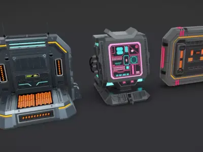 SciFi Terminals 23 Low-poly 3D model