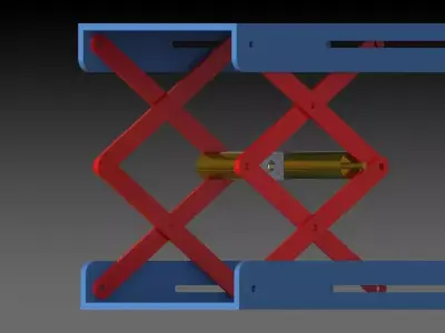 Hydraulic or Scew lift or scissor bed Mechanism Low-poly 3D model