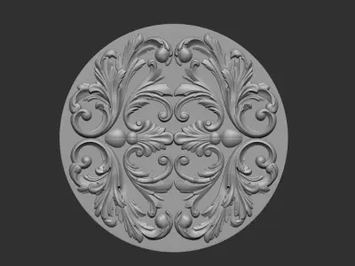 Door carved ornament 3D model