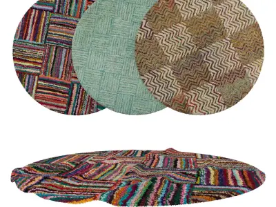 Round Rug Set 283 3D model