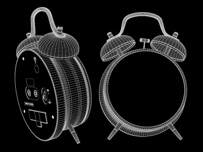 ANG 4 Silent Twin Bell Alarm Clock 3D model