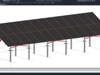 Autocad - Solar Energy Structure 3D Model 3D model