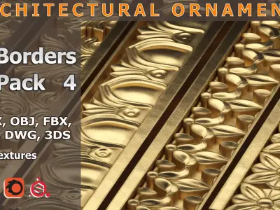 5 Borders Ornamental Pack 4 3D model